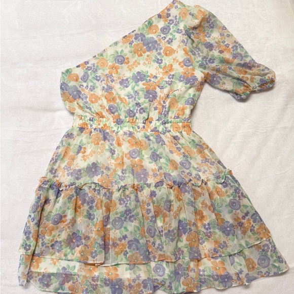 Floral One-Shoulder Dress size Small - Picture 2 of 3